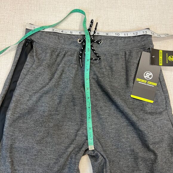 Sacred Crown Shorts Mens S Small Gray Zip Pocket Stretch Waist Drawstring Tie - Picture 5 of 9